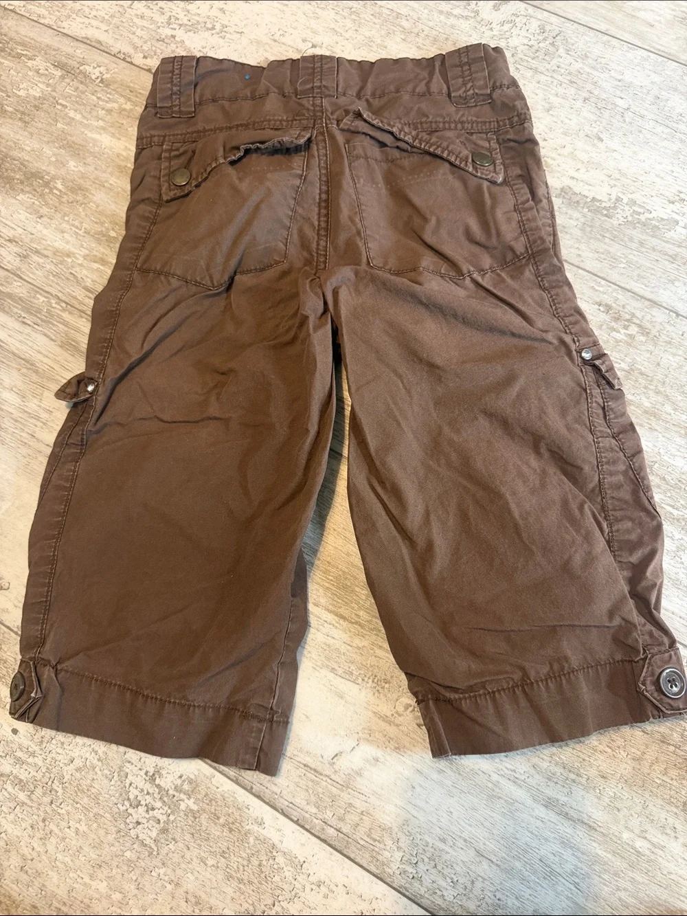 The Children's Place Brown Cargo Capri Pants with Floral Waistband